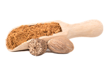 Nutmeg powder in scoop