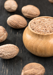 Jar with nutmeg powder
