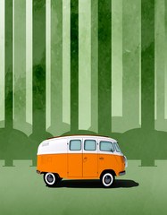 Viajar en caravana, vacaciones, furgoneta, camping - 185740863