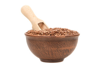 Flax seeds in bowl