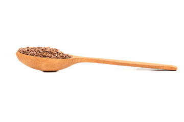 Flax seeds in spoon