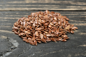 Heap of flax seeds