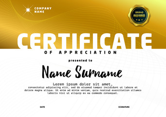 Certificate, Diploma of completion, vector design template