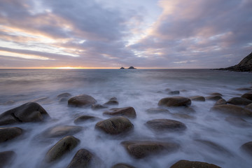 Porth Nanven beach in West Cornwall.