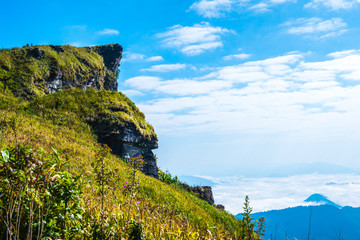 Phu Chi Fa View Point with Fog Sea in Chiangrai Province
