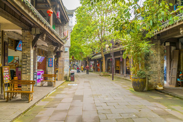 Fototapeta premium Old buildings in ancient town of Chengdu