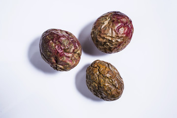 Passion fruit rotten isolated on white background