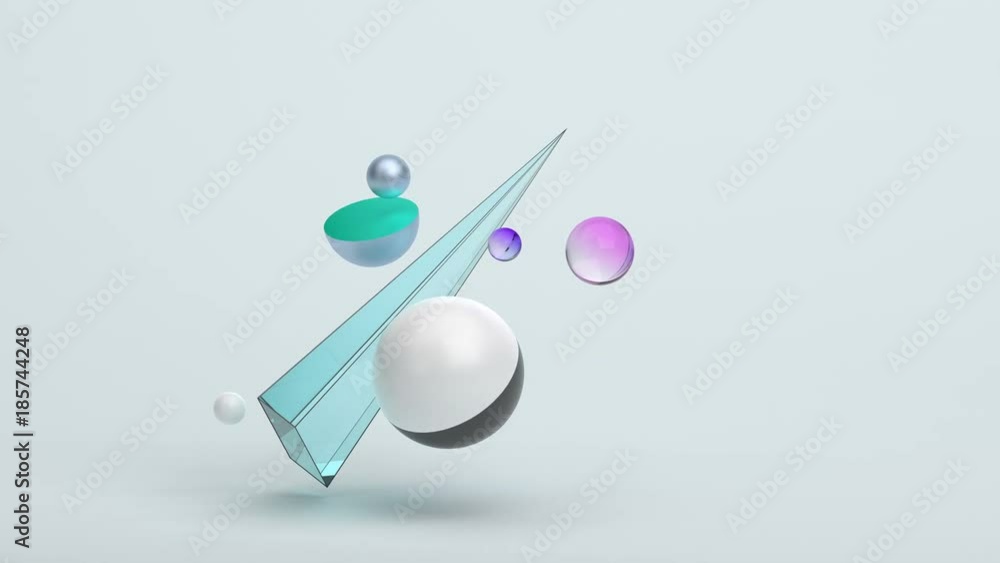 Aufkleber seamless abstract motion of geometric shapes. computer generated loop animation with spheres. modern