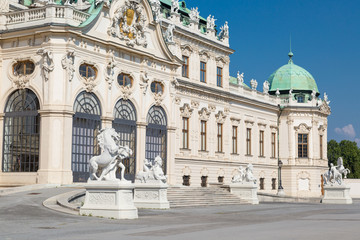 Fototapeta na wymiar Exterior View of Belvedere Palace in Vienne