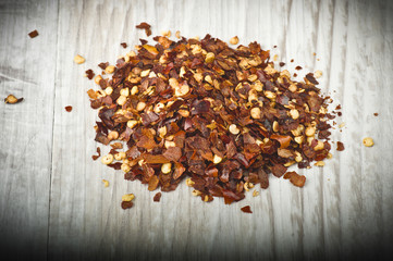 seeds of dry red hot chili peppers