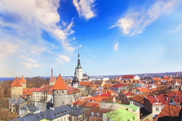 Beautiful view of the Kik-in-de-Kök Tower in Tallinn, Estonia on a sunny day