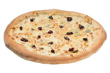 italian pizza on white background isolated