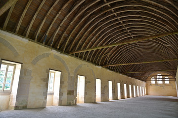 Dortoir de l'abbaye royale de Fontenay en Bourgogne, France