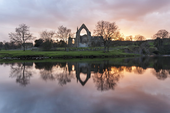 Bolton Priory on the river Wharfe Yorkshire Dales