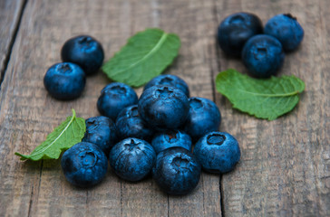 Fresh blueberries on a table