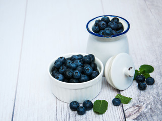 Fresh blueberries on a table
