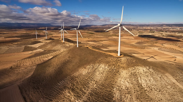 Windmills In The Comarca Of Borja In Zaragoza, Spain