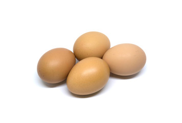 isolated eggs on white backgrounds