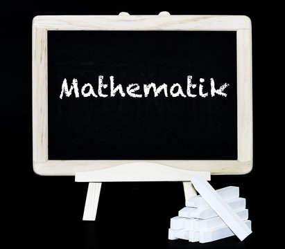Mathematik Text auf Tafel