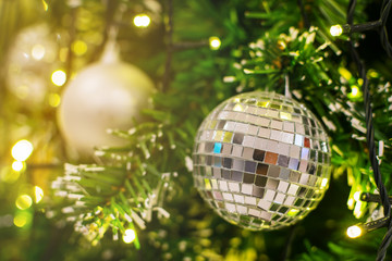 Closeup of Christmas tree background