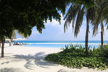Obraz na płótnie Canvas panorama of the pool in the Maldive Islands