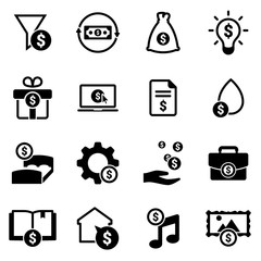 Fototapeta premium Set of simple icons on a theme Passive income, vector, design, collection, flat, sign, symbol,element, object, illustration, isolated. White background