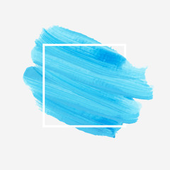 Logo brush painted watercolor abstract background design illustration vector over square frame. Perfect acrylic design for headline, logo and sale banner. 