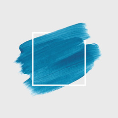 Fototapeta premium Logo brush painted watercolor abstract background design illustration vector over square frame. Perfect acrylic design for headline, logo and sale banner. 