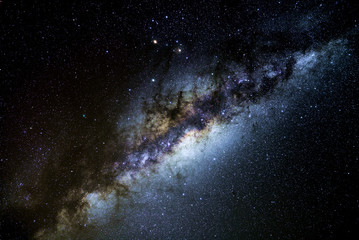 The core of our galaxy, the Milky Way. Saturn and Mars form a bright triangle with Antares, the Scorpion's heart.