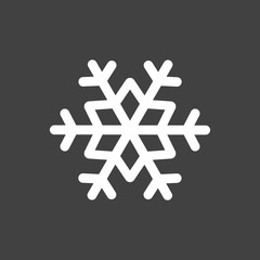Snowflake icon - simple flat design isolated on grey background, vector