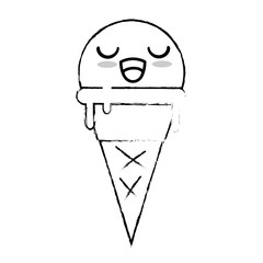 delicious ice cream kawaii character vector illustration design