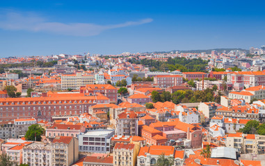 Fototapeta na wymiar Cityscape of Lisbon in sunny summer day