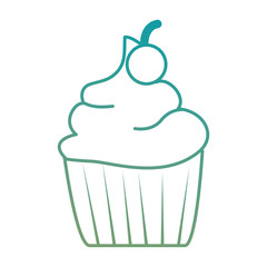 sweet cupcake isolated icon vector illustration design