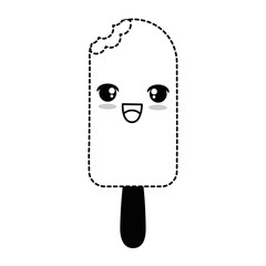 delicious ice cream kawaii character vector illustration design