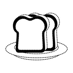 breakfast dish with bread slices isolated icon vector illustration design