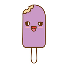 delicious ice cream kawaii character vector illustration design