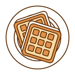 breakfast dish with bread slices isolated icon vector illustration design