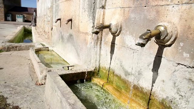 ancient water fountain in Mecerreyes, province of Burgos, Spain