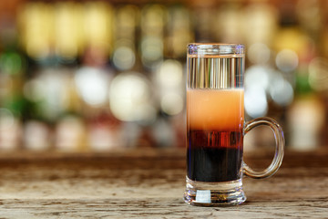 cocktail colored layers of alcohol