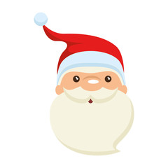 cute santa claus head kawaii character vector illustration design