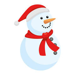 christmas snowman kawaii character vector illustration design