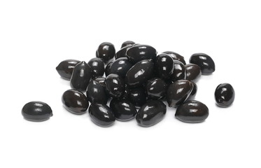 Black olives isolated on white background