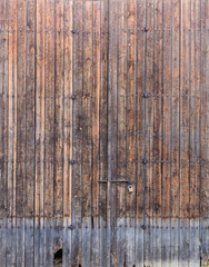 Fototapeta premium Wooden brown, old and peeled background. Close up view with details. Space for text.