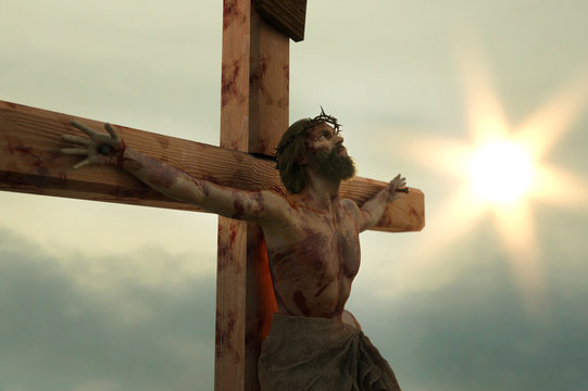 3D Illustration of Jesus Christ on the cross 
