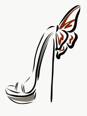 Delicate, graceful shoe with butterfly for stylish ladies