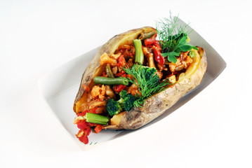 stuffed potato with vegetables