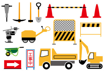 道路工事　イラストセット