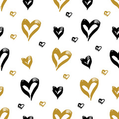 Seamless pattern with heart shapes. Vector illustration.