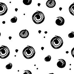 Abstract Seamless pattern with circles and dots. Vector illustration.