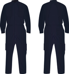 Blue rapairman uniform. vector illustration